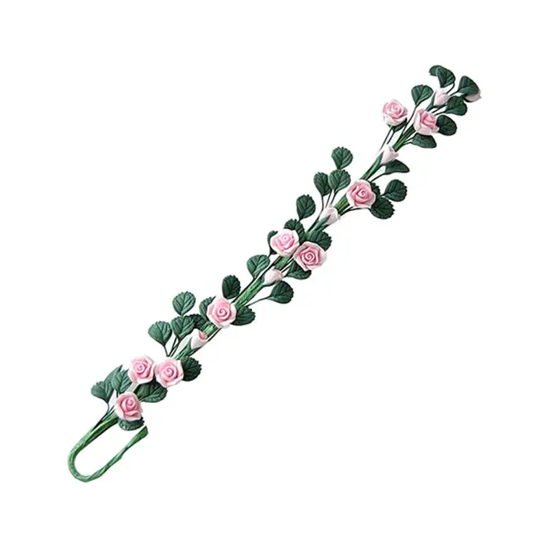 

Miniature Monthly Rose Flower Bunch for 1/12 Dollhouse Home Decoration (Pink)