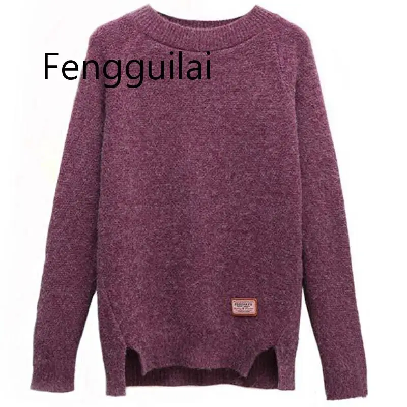 

2019 Women Sweaters Pullovers Autumn Winter Long Sleeve Pull Femme Solid Pullover Female Casual Knitted Sweater