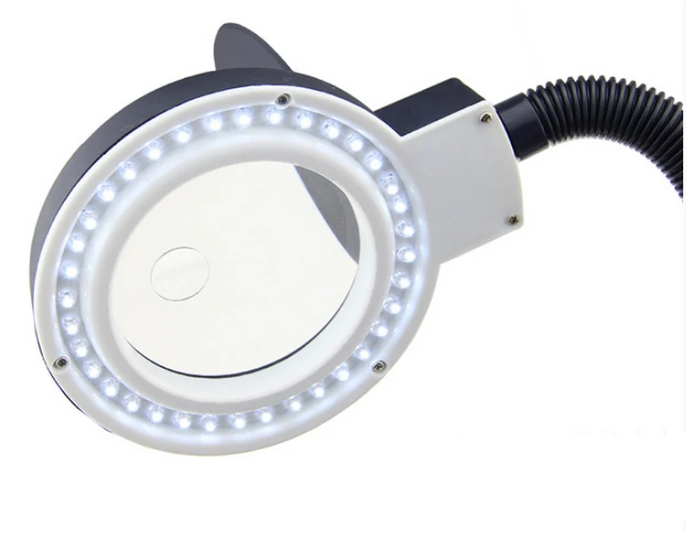 Светодиодный настольный светильник со стеклянными линзами европейского стандарта, 220 В, 5X10 X, увеличительная настольная лупа, инструменты для ремонта, 40 светодиодный s Стенд