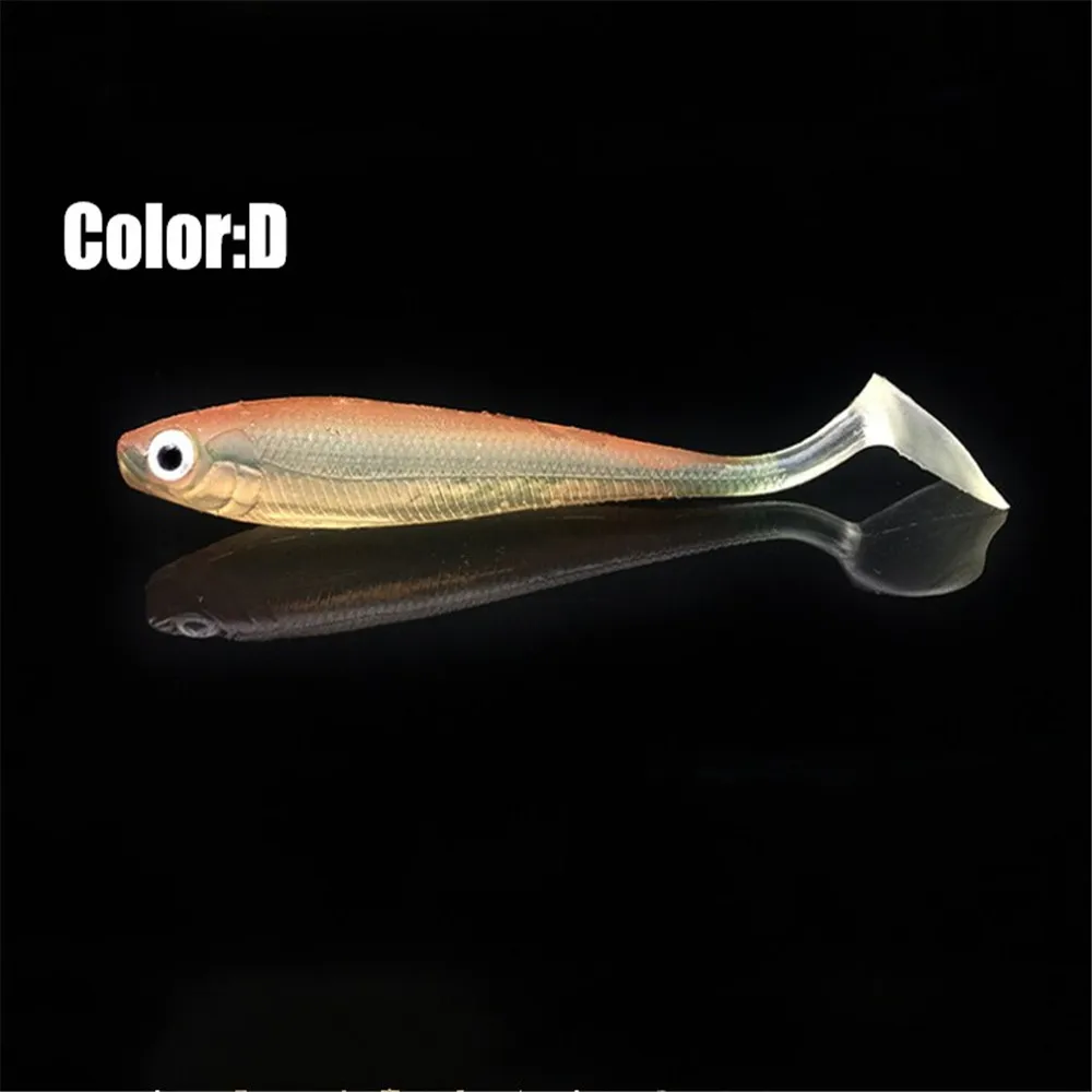 5Pcs/lot Wobbler Jigging 9cm 5g T Tail Fishing Lure Soft Worm Shrimp Silicone Bait Swimbait Carp Bass Fly Fishing Tackle - Цвет: D