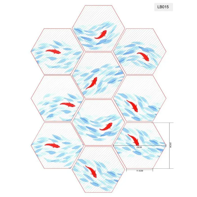10 штук шестигранных DIY противоскользящих напольных наклеек для украшения дома стикер на стену s