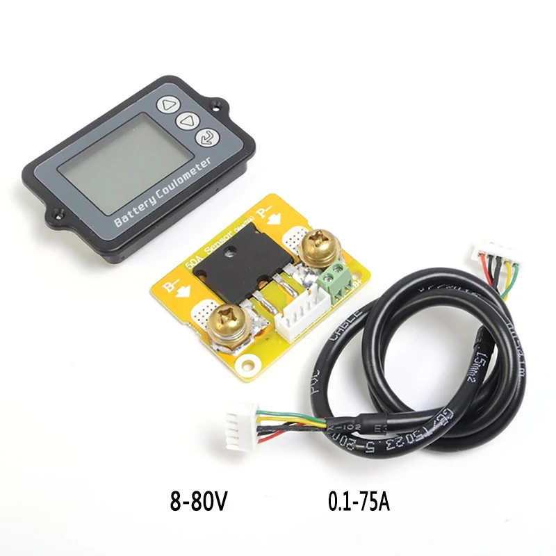 

TK15 Coulomb Meter For Battery Capacity Display 80V 50A LCD Display Battery Tester For Electromobile & Electric Car
