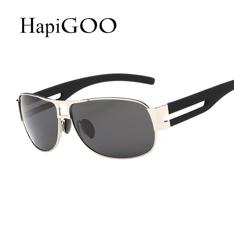 HAPIGOO Fashion Vintage Men Goggle Sunglasses Polarized Driving Brand