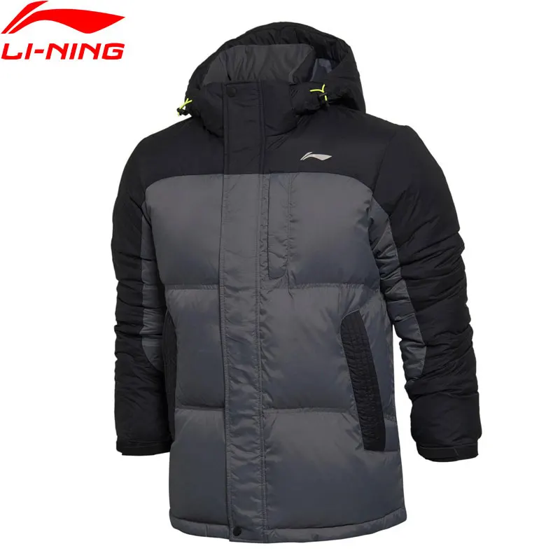 

(Clearance)Li-Ning Men Training Mid Down Coat 70% White Duck Regular Fit LiNing Sport Hooded Jackets AYML015 MWY310