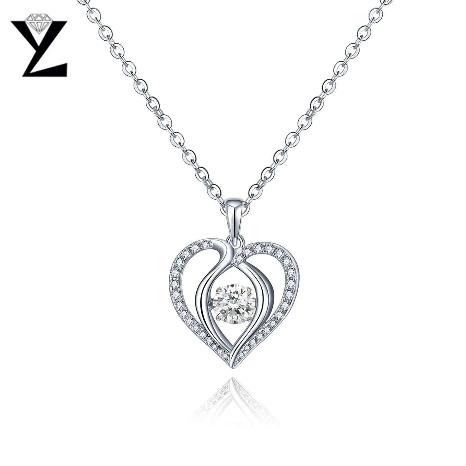 YL Heart 925 Sterling Silver Necklaces Pendants for Women Pendants with