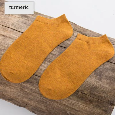 MWZHH новые летние дезодорирующие мужские носки из бамбукового волокна тонкие 10 цветов Harajuku высококачественные мужские носки для спорта на открытом воздухе Size39-43 - Цвет: 5pair turmeric