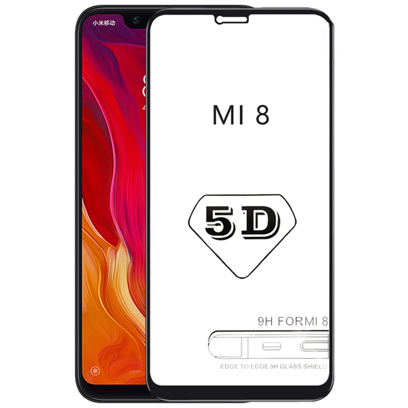 5D изогнутые полное покрытие Xiaomi mi 8 Экран протектор 9 H закаленное защитное Стекло Xiaomi mi 8 mi A2 красный mi Примечание 5 Pro Глобальный Версия