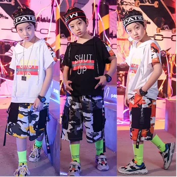 

Girls Boys Ballroom Costume Hip Hop Jazz Dance wear Clothing Children Performance Shows Outfits Hoodie pant Dancing Clothe wear