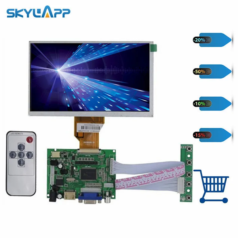 Skylarpu 7 дюймов для Raspberry Pi с HDMI, VGA, AV ЖК-дисплей Экран Дисплей монитор для pcDuino, Banana Pi(без сенсорного экрана