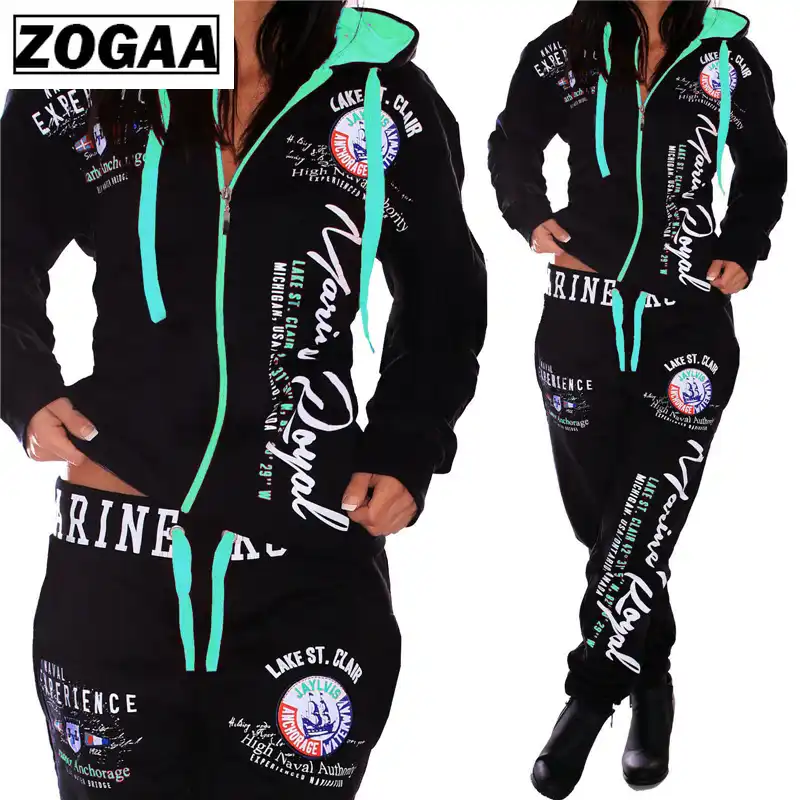 ZOGAA chándal de marca de S 3XL para mujer, ropa deportiva informal con  capucha, sudadera y pantalones, conjunto de chándal para mujer  2019|Conjuntos de mujer| - AliExpress