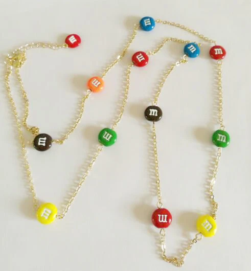 CSxjd длинное ожерелье с цветными буквами круглое Ожерелье «леденец» сладкий милый ретро подарок цепочка для свитера