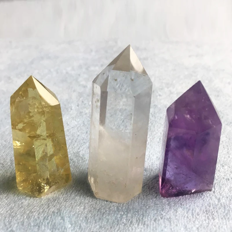 Natural Yellow Citrine Crystal Amethyst Crystal White Polishing Crystal Wand Point Healing Quartz Crystal For Gifts Stones Aliexpress