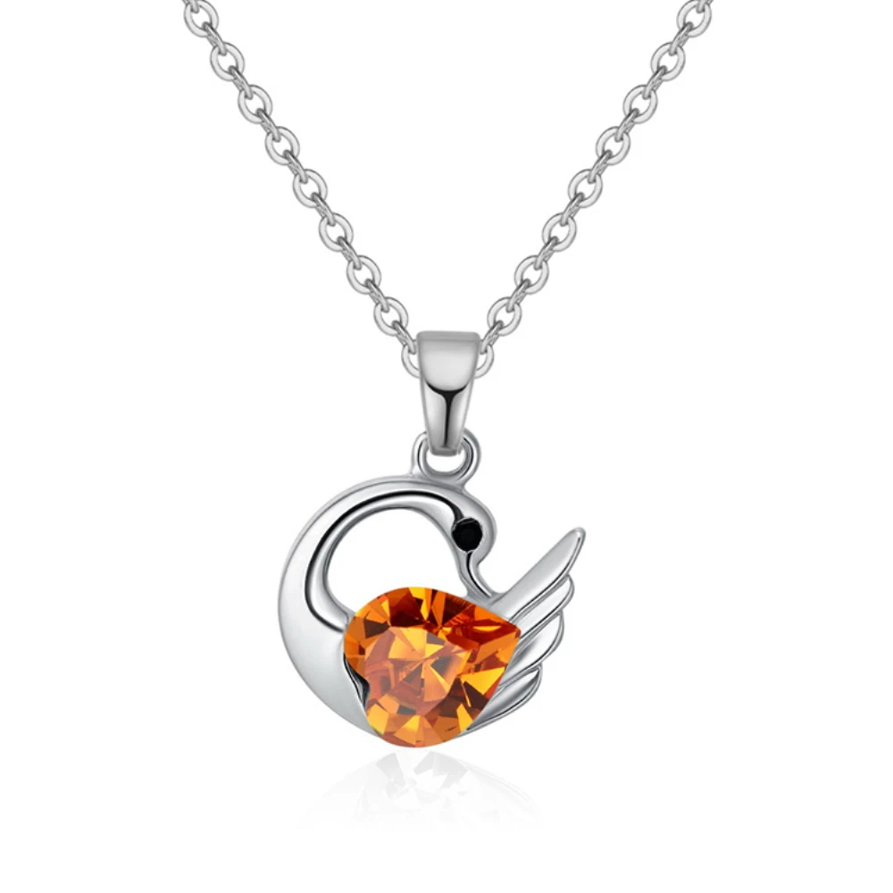 

2018 New Arrival Charming Swan Pendant Necklace With Crystal from Swarovski Ms Betti jewelry wholesale bijoux