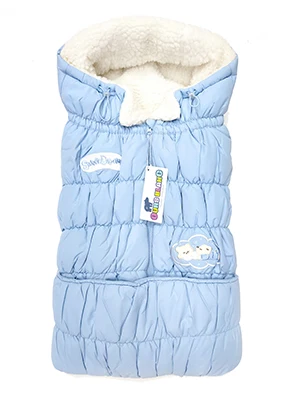 Зимний спальный мешок из шерсти и флиса для маленьких мальчиков и девочек, без рукавов, коляска, корзина, Многофункциональный Конверт для новорожденных, 1501 - Цвет: Blue Wool
