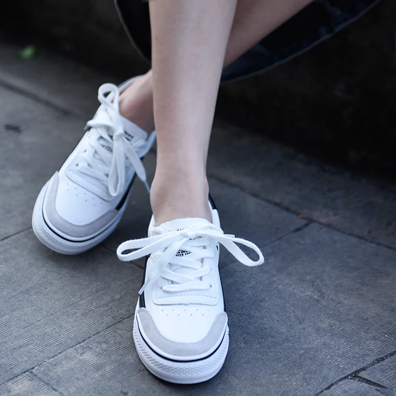 

Artmu Casual Shoes Flat Sole Student Shoes Comfortable Leather New Styles Lace-up Women Shoes 1803-3