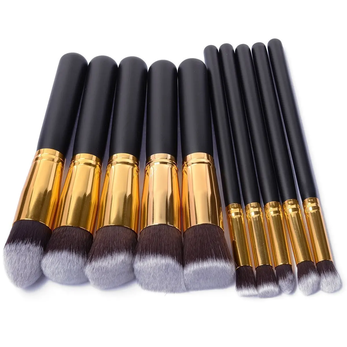 

10 Pcs Silver/Golden Makeup Brushes Set Cosmetics Foundation Blending Blush Makeup Tool Powder Eyeshadow Cosmetic Set