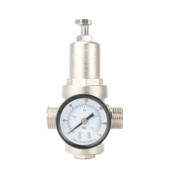 

DN15 Water Pressure Reducing Valve 1/2" G Female Threaded Brass Pressure Reducing Valve With Pressure Gauge