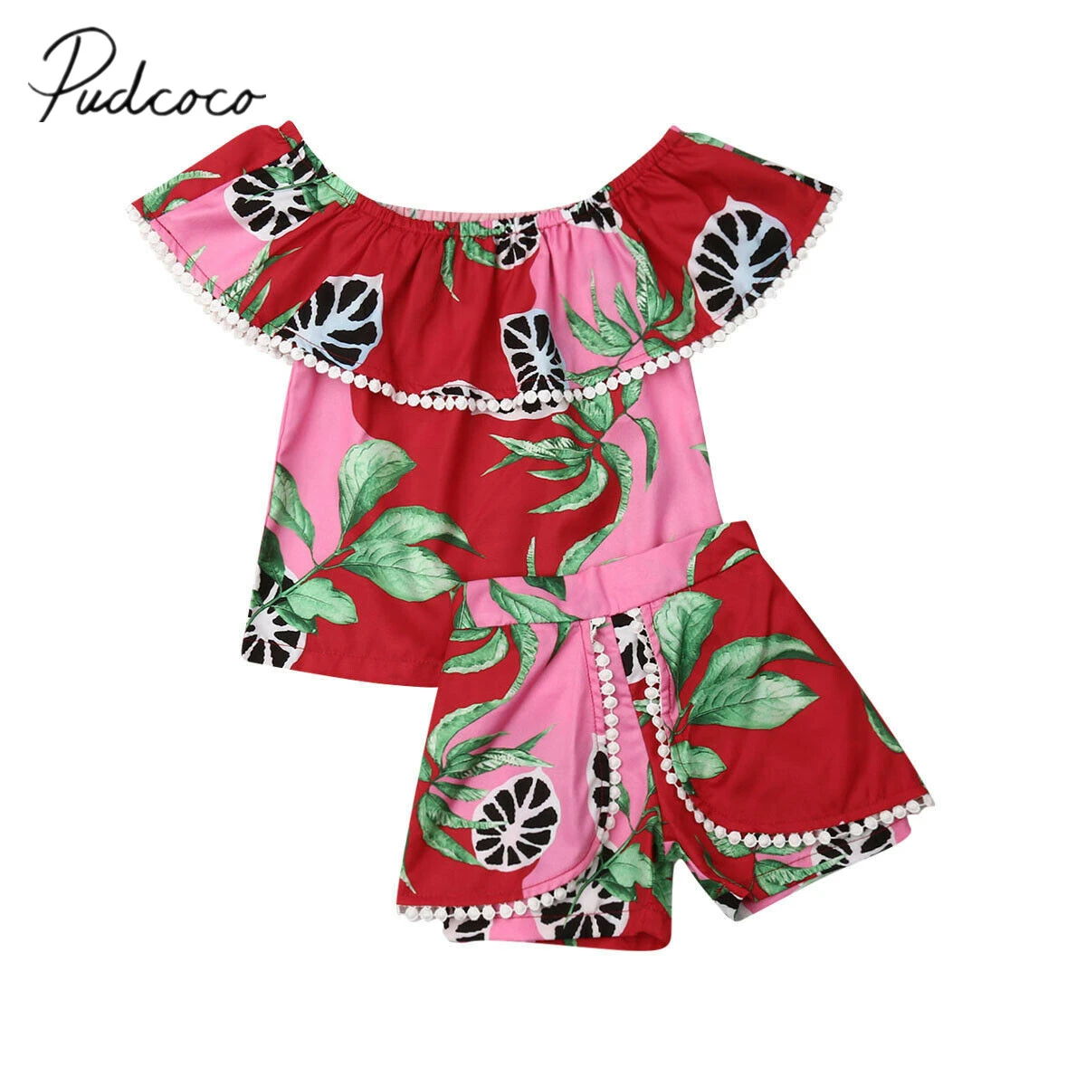 0-3T Baby Girl Outfit Floral Long Sleeve Watermelon Red Hooded Top with Pocket /& Flower Pant Sets Girls Fall Layette Set