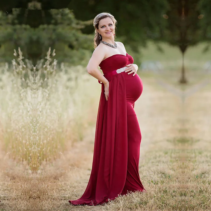 Мерсеризованный хлопок+ зашифрованная жемчужная пряжа платье для беременных реквизит для фотосессии Длинные платья для беременных Необычные реквизит для фотосессии