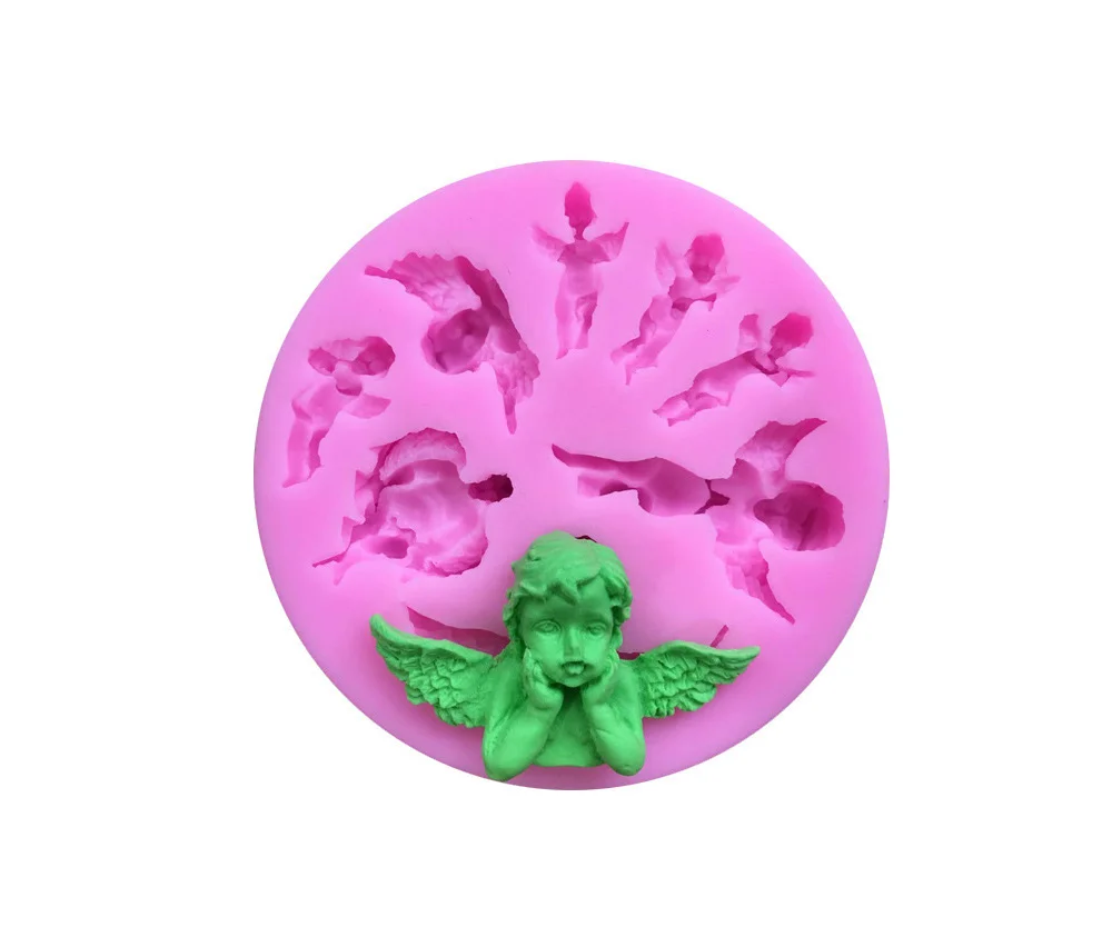 3D Angel Cupid Silicone Mold Fondant Cake Decoration Tools Wings Decorative Cake Mold for Baking Pastry Sugarcraft mold 279 (6)