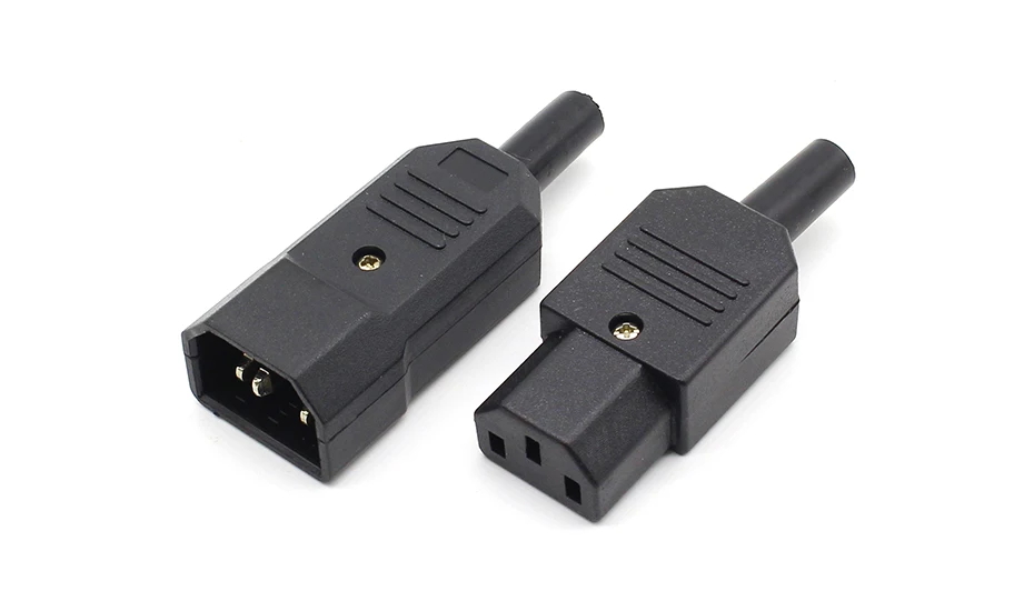 Conector 10a 250v preto iec c13 c14,