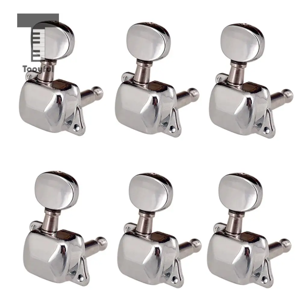 Tooyful 6pcs 6R Semiclosed Guitar Tuning Pegs Machine Heads for