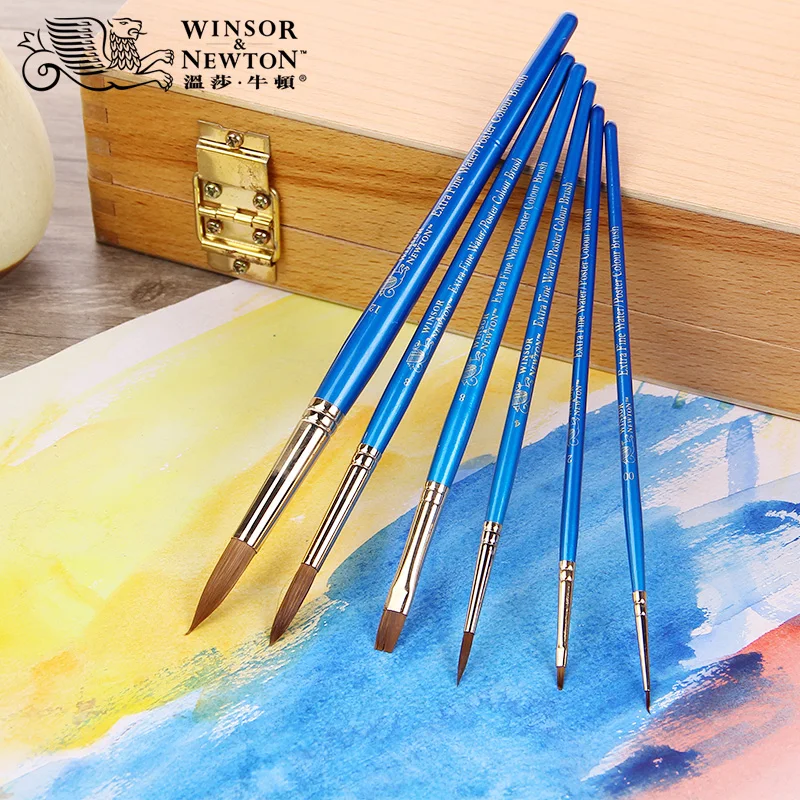 WINSOR & NEWTON 혼합 밍크 머리 화가 페인트 브러쉬 수채화 구 슈 페인트 브러쉬 4 개/대 또는 6 개/대