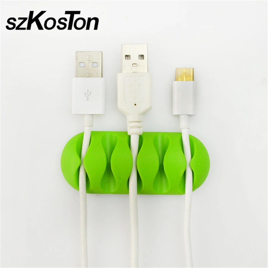 

2pcs/lot Multifunctional 5-Clip TPR Earphone Cable Winder Organizer Charger Cable Protector Holder Cover Case Fixing Device