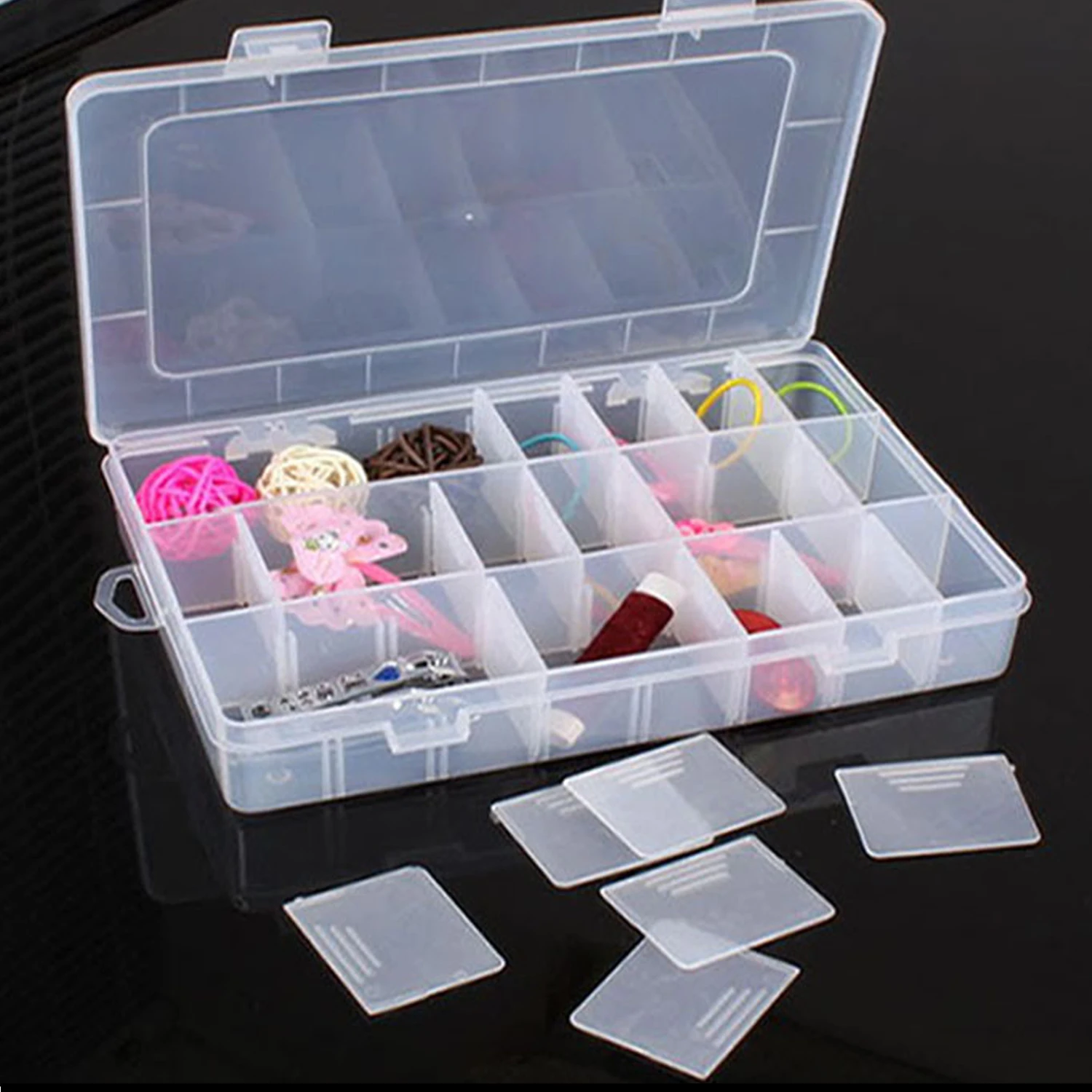 Behogar DIY 24 Слоты съемными отделениями контейнер для таблеток для хранения ювелирных изделий коробки, футляр ремесло органайзер для макияжа