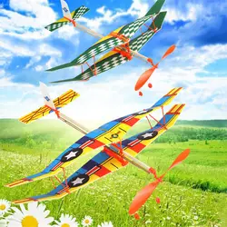 DIY ручной бросок Летающий планер самолеты эластичная резиновая лента летающий самолет планер сборные модельные игрушки детские игрушки