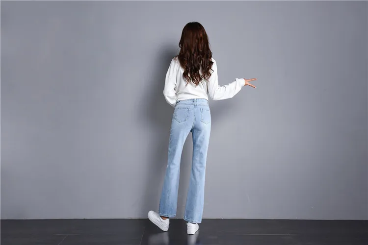XIKOI женские джинсы с высокой талией женские джинсовые брюки прямые свободные повседневные тертые беленые винтажные джинсы женские