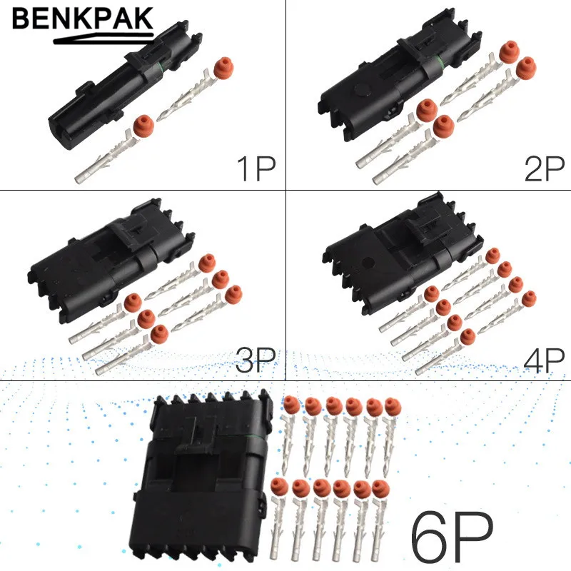 

1P 2P 3P 4P 6P waterproof wire connector for car 2.5 cable connectors