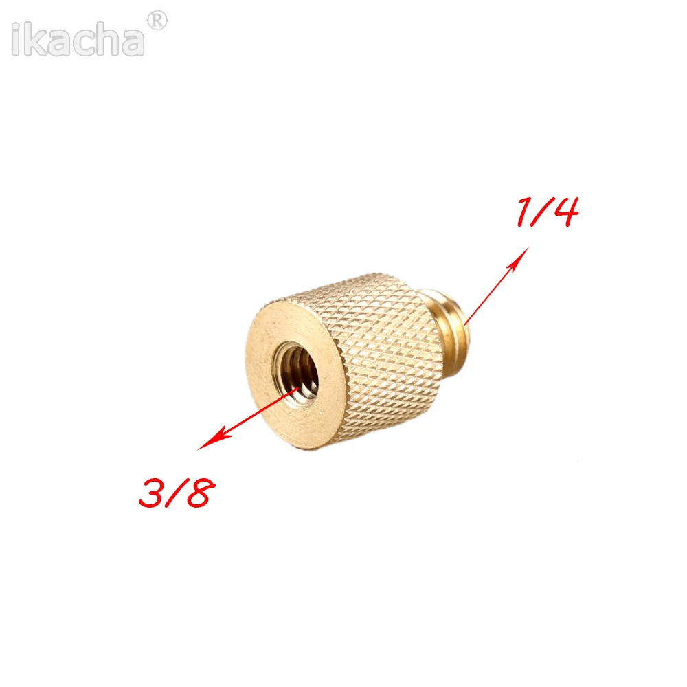 

Gold Color 3/8" Female to 1/4" Male Tripod Thread Screw Adapter Brass for Tripod Camera Light Stand