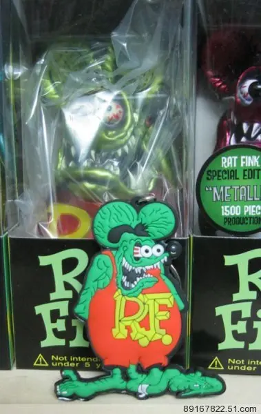 PUNK RF Rat Fink Action Figure Doll Chaveiro, 25g, 7,5 cm
