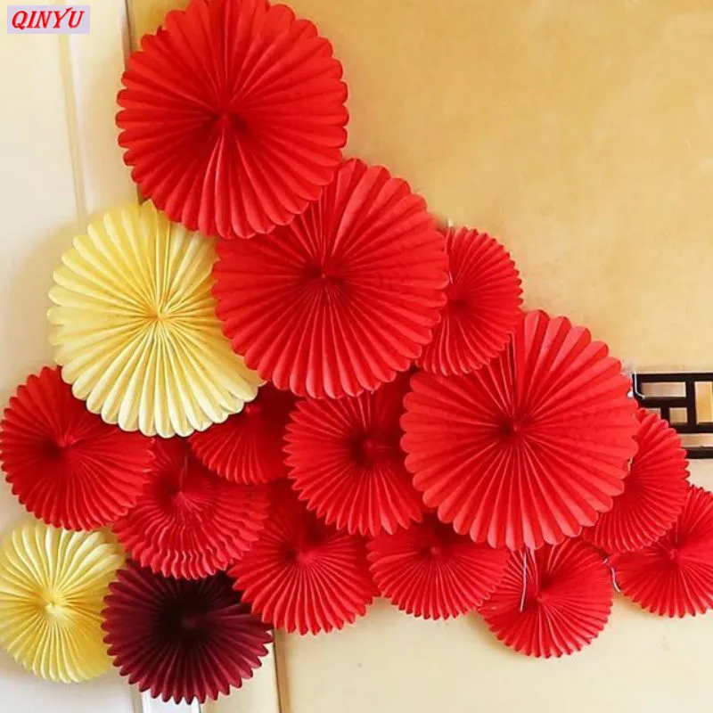 

1Pcs Paper Fans Flowers DIY Craft Pompom Balls Round Lanterns Hanging Wedding Party Decoration Baby Shower Supplies 6ZMM212