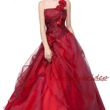 ANGELSBRIDEP Пышное красное платье Vestidos De 15 Anos; сезон лето пикантные Ассиметричное платье для балла маскарада официальная Вечеринка платья Лидер продаж