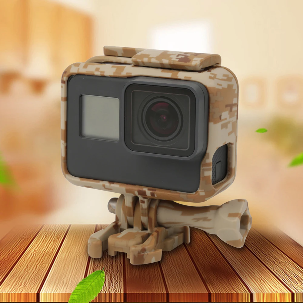 

FGHGF Side Open Camouflage Standard Border Frame for GoPro Hero 7 6 5 Black Action Camera Protective Case For Go Pro 7 6 5 Cam