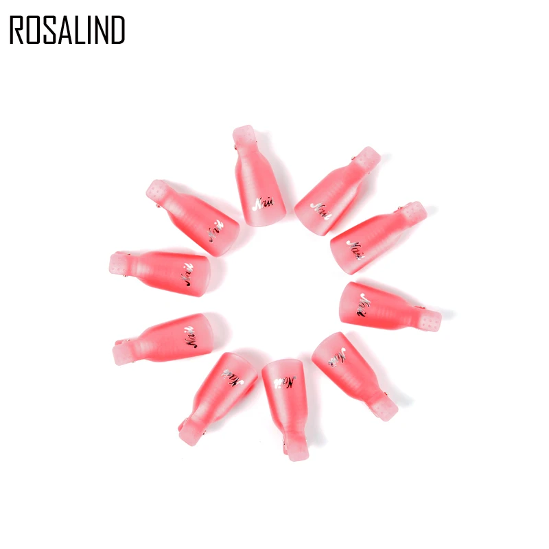 

ROSALIND 10PCS/lot Nail Art Remover Wrap Degreaser UV Gel Nail Polish Acrylic Reuseable Soaker Cap Clip Manicure Tools