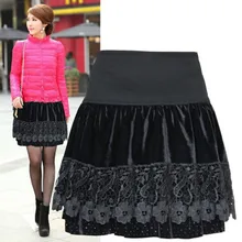 Новые весенние женские Модные Винтажные золотые бархатные Свинг плиссированные короткие женские юбки юбка с высокой талией