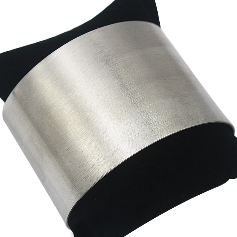 Simple Classic Arm Cuffs Women Stainless Steel Bangle Matte Silver color Jewelry Statement Bangles 1 Piece Free Shipping 6