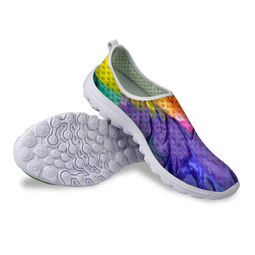 

new designs women breathable mesh shoes casual flat shoes zapatos mujer female platform lightweight footwear graffiti style