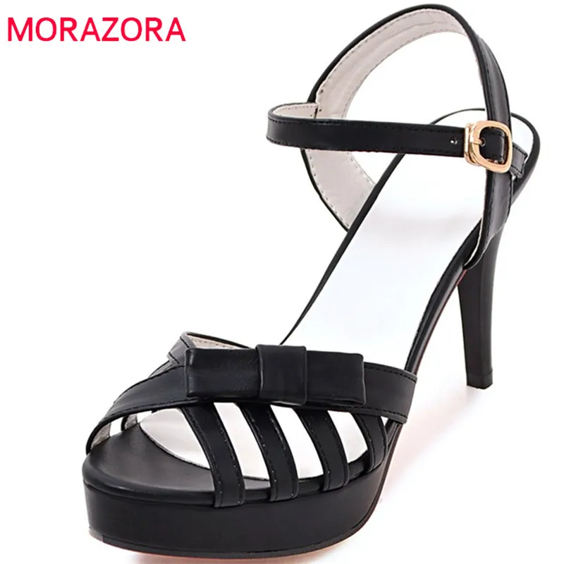 

MORAZORA 2020 new arrive women sandals summer sexy thin heels classic peep toe dress shoes simple buckle high heels shoes