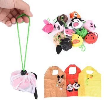 

Cartoon Animal Panda Frog Pig Bear waterproof shopping bags Storage Bags Foldable Folding Shopping Tote Reusable Eco Bag