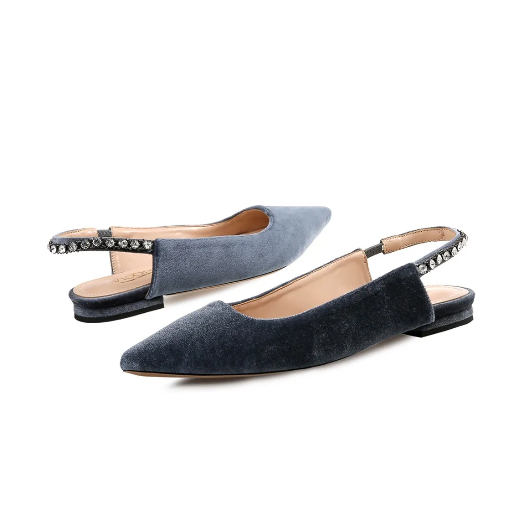 Velours Talons Femmes Pointu Bout vert wine Casual Mode D'été Élégante Gris Vicone V10049 De Cristal vtZCnCf