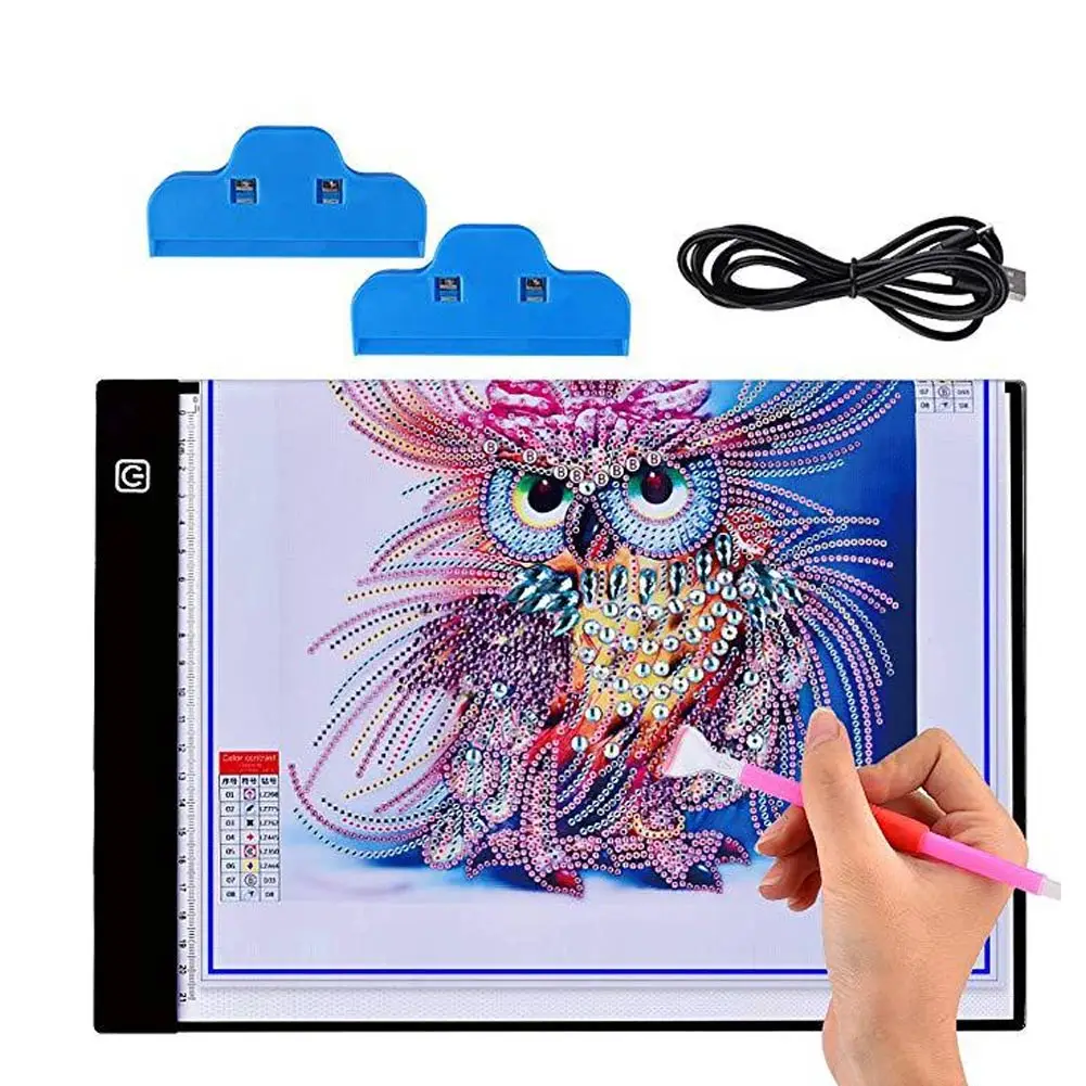 

A4 LED Light Pad Dimmable Tracing Light Board Detachable Stand Clips for Diamond Painting @LS FE28