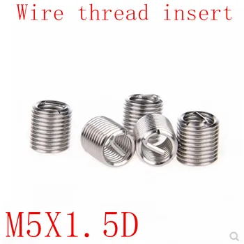 

50pcs M5*0.8*1.5D Wire Thread Insert Stainless Steel 304 Wire Screw Sleeve, M5 Screw Bushing Helicoil Wire Thread Repair Inserts