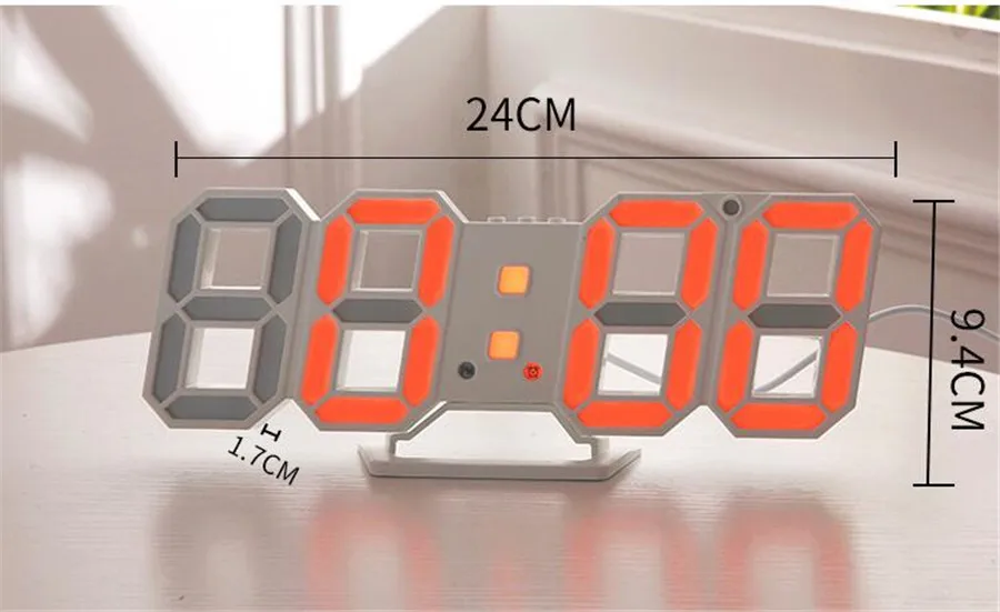 3D large watch wall clock modern Digital Nightlight Saat wall wanduhr silent living room clock watch decor for home Table klok   (8)