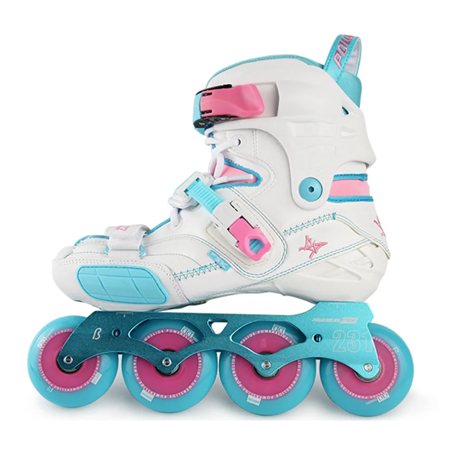 Japy تزلج 2017 POWERSLIDE S4 المهنية سباق التعرج التزلج على الجليد الأسطوانة الكبار أحذية التزلج انزلاق الشحن Patines حذاء تزلج بعجلات