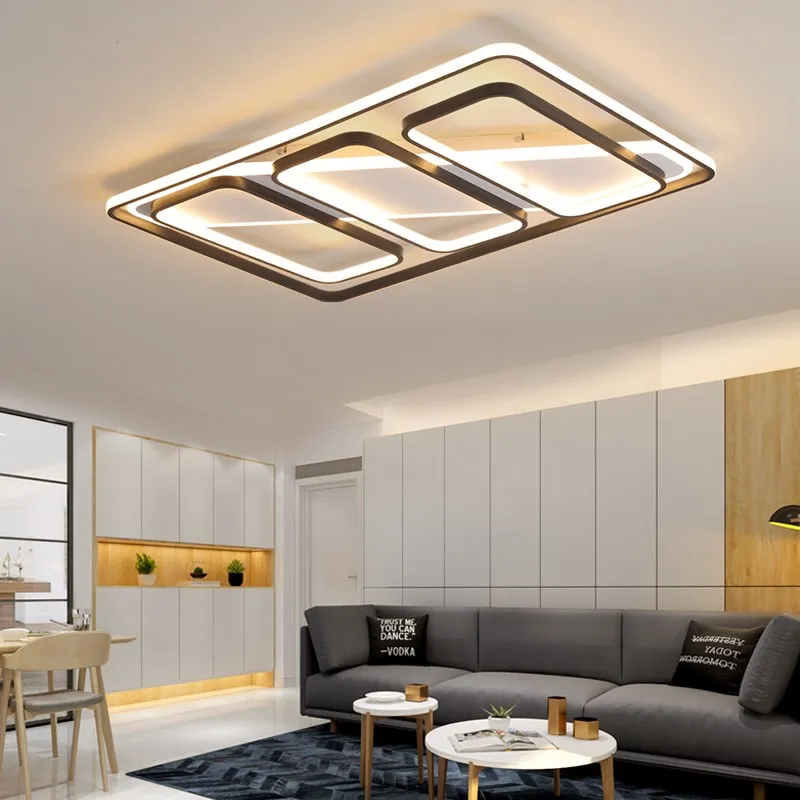 

Square Aluminum Modern Minimalism LED Chandelier Creative Bedroom Living Room Led Ceiling Chandelier lighting Fixtures AC85-260V