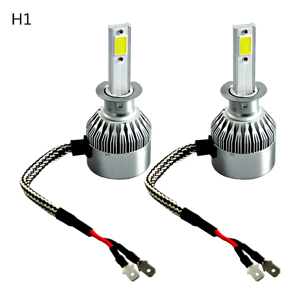 Светодиодный 2x H7 H11 H4 COB головной светильник Hi/короче спереди и длиннее сзади) H1 H3 H8 HB1 HB3 HB4 HB5 2x55W HIR2 H13 H16 H27 автомобилей головной лампы противотуманных фар 6000 К C6 туман светильник